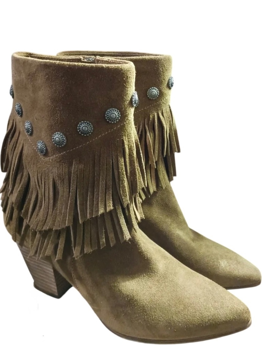 Yardley Brown Suede Fringe Booties by Belle Sigerson Morrison 7.5 NEW!